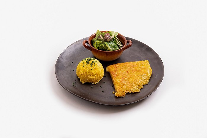 Tourist farm Pri Lovrču • Frika with polenta and salad • Soča Valley Finest