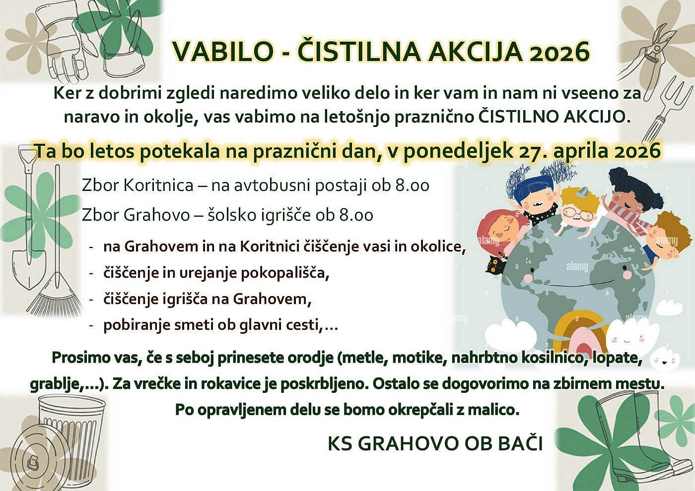 Grahovo ob Bači - Čistilna akcija 2026
